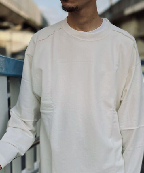 GLOSTER（グロスター）の「【GLOSTER/グロスター】インサイドアウト ロングスリーブTシャツ（Tシャツ/カットソー・メンズ・ホワイト/チャコールグレー/ブラウン・MEDIUM/LARGE）」の14枚目の写真