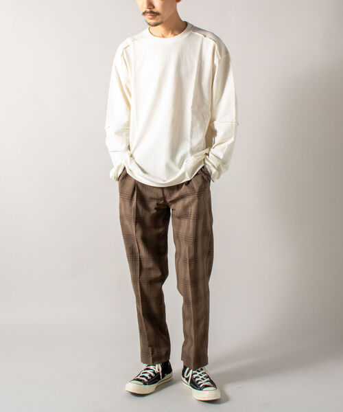 GLOSTER（グロスター）の「【GLOSTER/グロスター】インサイドアウト ロングスリーブTシャツ（Tシャツ/カットソー・メンズ・ホワイト/チャコールグレー/ブラウン・MEDIUM/LARGE）」の13枚目の写真