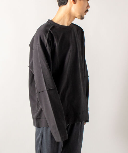 GLOSTER（グロスター）の「【GLOSTER/グロスター】インサイドアウト ロングスリーブTシャツ（Tシャツ/カットソー・メンズ・ホワイト/チャコールグレー/ブラウン・MEDIUM/LARGE）」の5枚目の写真