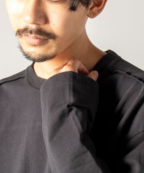 GLOSTER（グロスター）の「【GLOSTER/グロスター】インサイドアウト ロングスリーブTシャツ（Tシャツ/カットソー・メンズ・ホワイト/チャコールグレー/ブラウン・MEDIUM/LARGE）」の7枚目の写真