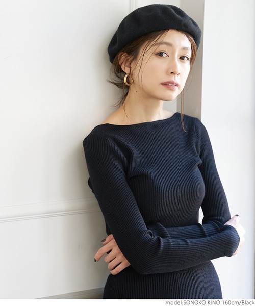 coca（coca）（コカ）の「ベレー帽（ニットキャップ/ビーニー・レディース・ブラック・ONE SIZE）」の3枚目の写真