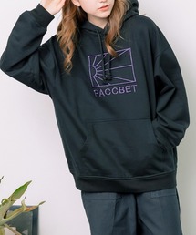 PACCBETT/ラスべート MENS COTTON LOGO HOODIE KNIT 刺繍ロゴ パーカー フーディー ビッグシルエット