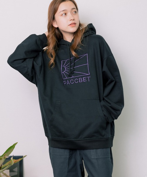 RASSVET / PACCBET(ラスベート)の「PACCBETT/ラスべート MENS COTTON LOGO HOODIE KNIT 刺繍ロゴ パーカー フーディー ビッグシルエット(パーカー・メンズ・ブラック/ブルー・L/M/XL)」の21枚目の写真