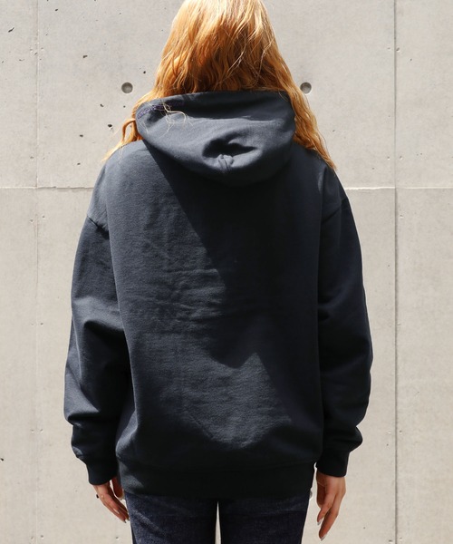 RASSVET / PACCBET(ラスベート)の「PACCBETT/ラスべート MENS COTTON LOGO HOODIE KNIT 刺繍ロゴ パーカー フーディー ビッグシルエット(パーカー・メンズ・ブラック/ブルー・L/M/XL)」の16枚目の写真