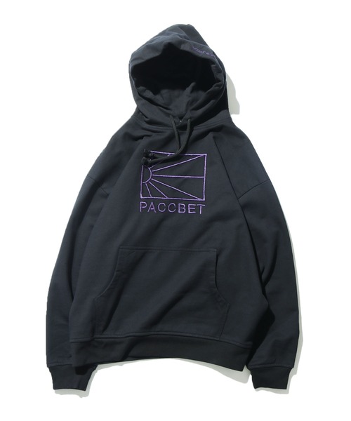 RASSVET / PACCBET(ラスベート)の「PACCBETT/ラスべート MENS COTTON LOGO HOODIE KNIT 刺繍ロゴ パーカー フーディー ビッグシルエット(パーカー・メンズ・ブラック/ブルー・L/M/XL)」の8枚目の写真