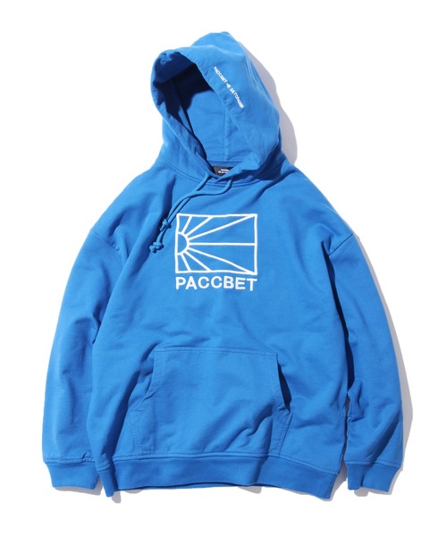 RASSVET / PACCBET(ラスベート)の「PACCBETT/ラスべート MENS COTTON LOGO HOODIE KNIT 刺繍ロゴ パーカー フーディー ビッグシルエット(パーカー・メンズ・ブラック/ブルー・L/M/XL)」の11枚目の写真