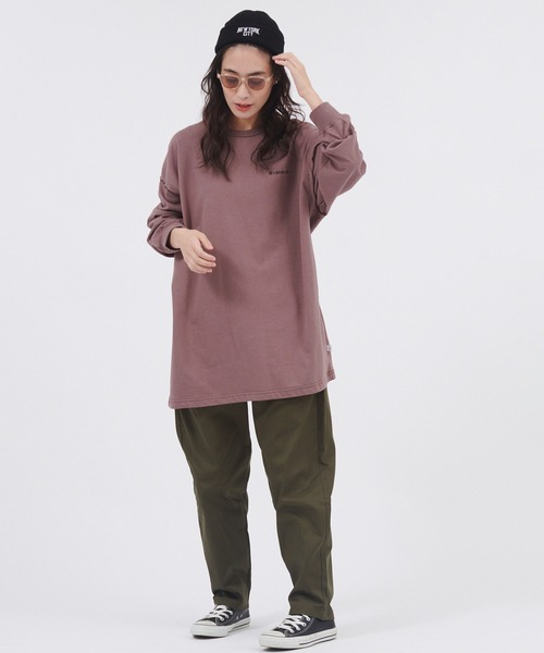 CONVERSE(コンバース)の「CONVERSE/コンバース 天竺メローデザインビッグシルエット長袖カットソー(Tシャツ/カットソー・レディース・ラベンダー/キャメル/ホワイト・M)」の10枚目の写真