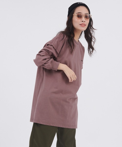 CONVERSE(コンバース)の「CONVERSE/コンバース 天竺メローデザインビッグシルエット長袖カットソー(Tシャツ/カットソー・レディース・ラベンダー/キャメル/ホワイト・M)」の11枚目の写真