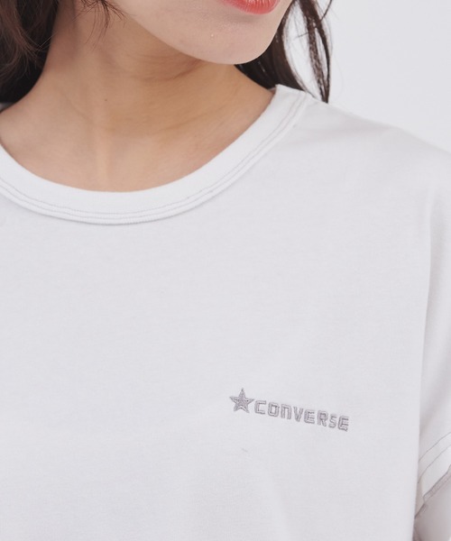 CONVERSE(コンバース)の「CONVERSE/コンバース 天竺メローデザインビッグシルエット長袖カットソー(Tシャツ/カットソー・レディース・ラベンダー/キャメル/ホワイト・M)」の14枚目の写真