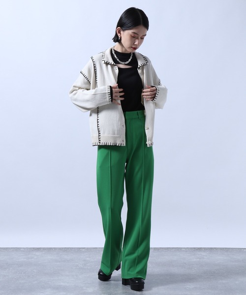 HARE(ハレ)の「ハンドステッチニットカーディガン(HARE)(カーディガン/ボレロ・レディース・ホワイト/ブラック/グリーン・FREE)」の12枚目の写真