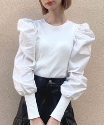 Crea titty&Co. PETIT | 【Crea titty&Co.PETIT】パワショル切替えトップス(ニット/セーター)