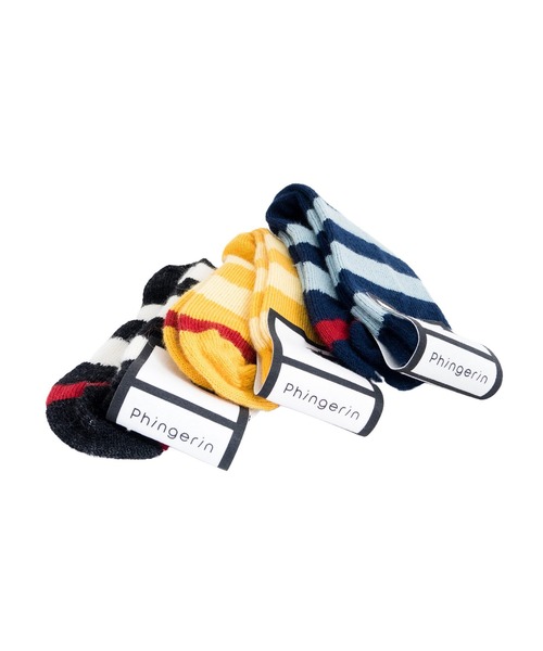 PHINGERIN（フィンガリン）の「PHINGERIN MOHAIR SOCKS BD (PD-212-FA-141)（ソックス/靴下・メンズ・ホワイト×ブラック/ブルー系その他/イエロー系その他・FREE）」の4枚目の写真