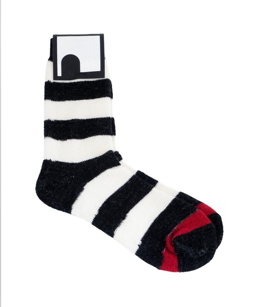 PHINGERIN（フィンガリン）の「PHINGERIN MOHAIR SOCKS BD (PD-212-FA-141)（ソックス/靴下・メンズ・ホワイト×ブラック/ブルー系その他/イエロー系その他・FREE）」の6枚目の写真