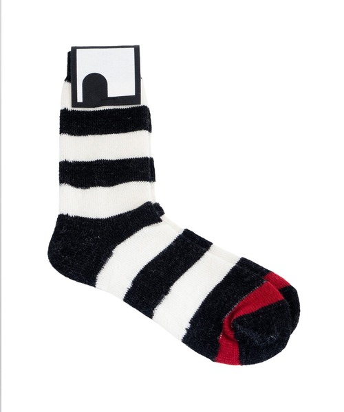 PHINGERIN（フィンガリン）の「PHINGERIN MOHAIR SOCKS BD (PD-212-FA-141)（ソックス/靴下・メンズ・ホワイト×ブラック/ブルー系その他/イエロー系その他・FREE）」の8枚目の写真