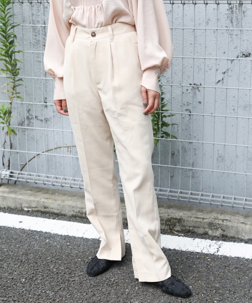 ap retro(アプレトロ)の「スリットスラックスパンツ<セミフレア>(スラックス・レディース・ブラック/ピンク/グリーン/アイボリー・FREE)」の21枚目の写真