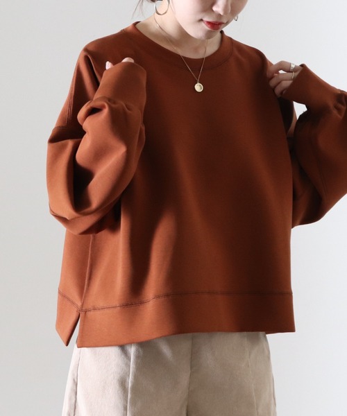 Cheek(チーク)の「ボンディングショート丈プルオーバー(スウェット・レディース・アイボリー/ブラウン/チャコールグレー・MEDIUM)」の2枚目の写真