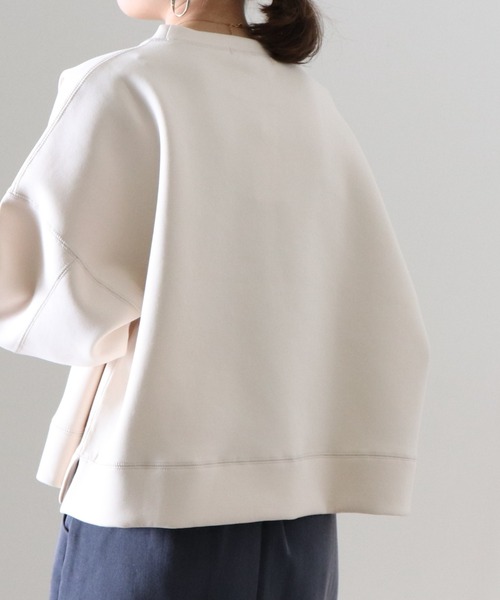 Cheek(チーク)の「ボンディングショート丈プルオーバー(スウェット・レディース・アイボリー/ブラウン/チャコールグレー・MEDIUM)」の9枚目の写真