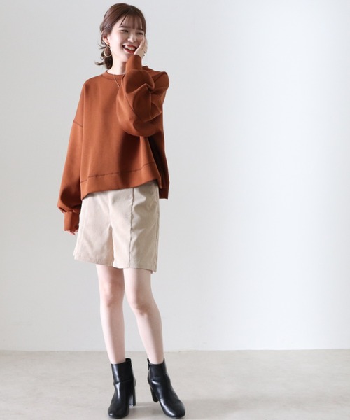 Cheek(チーク)の「ボンディングショート丈プルオーバー(スウェット・レディース・アイボリー/ブラウン/チャコールグレー・MEDIUM)」の14枚目の写真