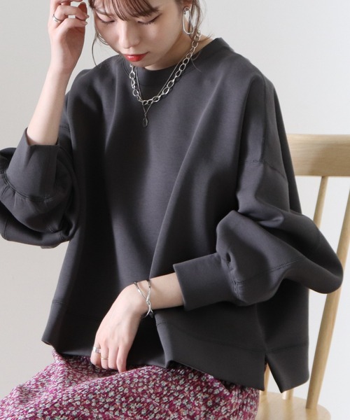 Cheek(チーク)の「ボンディングショート丈プルオーバー(スウェット・レディース・アイボリー/ブラウン/チャコールグレー・MEDIUM)」の13枚目の写真