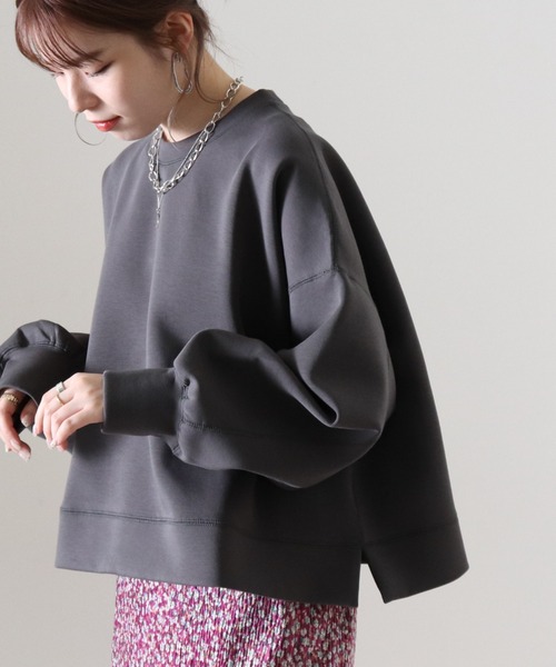 Cheek(チーク)の「ボンディングショート丈プルオーバー(スウェット・レディース・アイボリー/ブラウン/チャコールグレー・MEDIUM)」の22枚目の写真