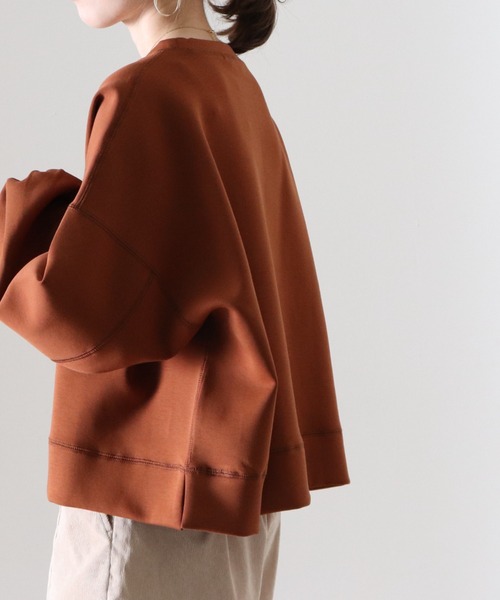 Cheek(チーク)の「ボンディングショート丈プルオーバー(スウェット・レディース・アイボリー/ブラウン/チャコールグレー・MEDIUM)」の7枚目の写真