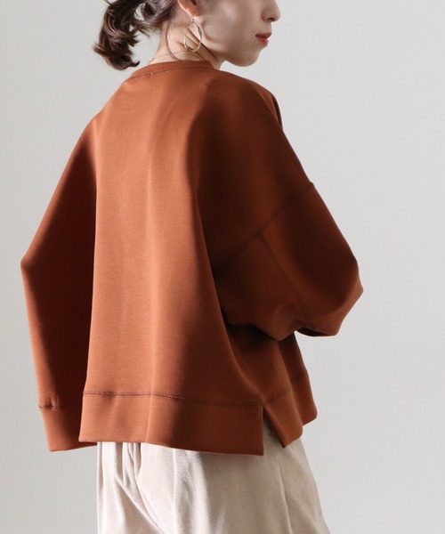 Cheek(チーク)の「ボンディングショート丈プルオーバー(スウェット・レディース・アイボリー/ブラウン/チャコールグレー・MEDIUM)」の11枚目の写真