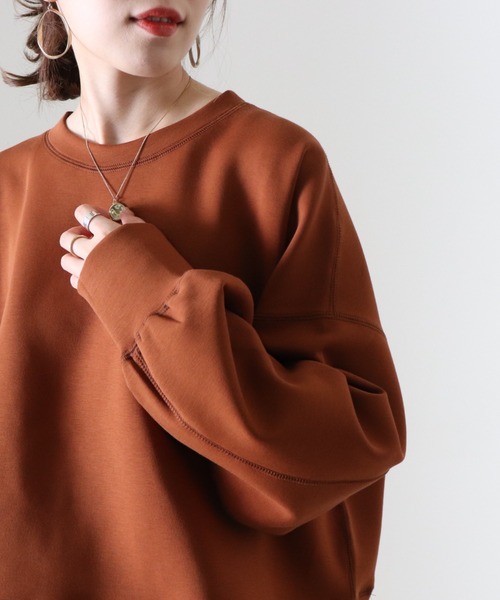 Cheek(チーク)の「ボンディングショート丈プルオーバー(スウェット・レディース・アイボリー/ブラウン/チャコールグレー・MEDIUM)」の21枚目の写真