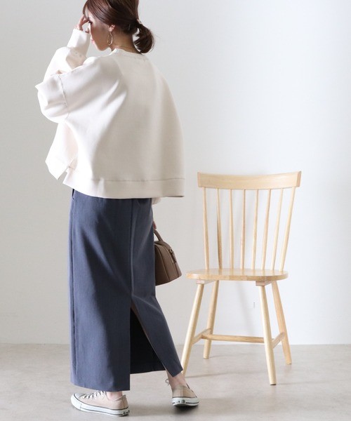 Cheek(チーク)の「ボンディングショート丈プルオーバー(スウェット・レディース・アイボリー/ブラウン/チャコールグレー・MEDIUM)」の18枚目の写真