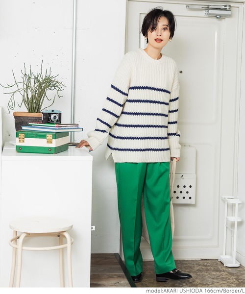 coca（coca）（コカ）の「モヘアタッチボーダーニット（ニット/セーター・レディース・その他・M/L）」の2枚目の写真