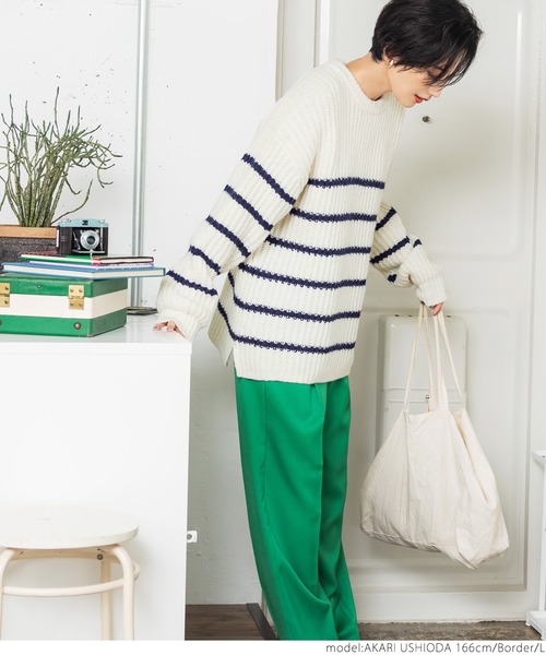 coca（coca）（コカ）の「モヘアタッチボーダーニット（ニット/セーター・レディース・その他・M/L）」の3枚目の写真