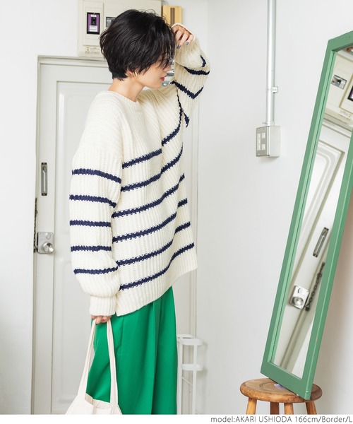 coca（coca）（コカ）の「モヘアタッチボーダーニット（ニット/セーター・レディース・その他・M/L）」の6枚目の写真