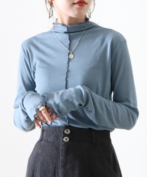 Cheek(チーク)の「シアーメローTOPS(Tシャツ/カットソー・レディース・アイボリー/ブラウン/ブルー/オレンジ・MEDIUM)」の1枚目の写真