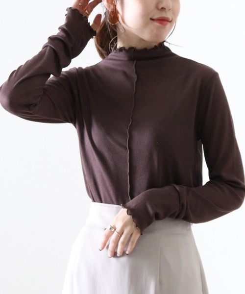 Cheek(チーク)の「シアーメローTOPS(Tシャツ/カットソー・レディース・アイボリー/ブラウン/ブルー/オレンジ・MEDIUM)」の10枚目の写真