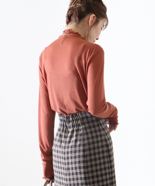 Cheek(チーク)の「シアーメローTOPS(Tシャツ/カットソー・レディース・アイボリー/ブラウン/ブルー/オレンジ・MEDIUM)」の13枚目の写真