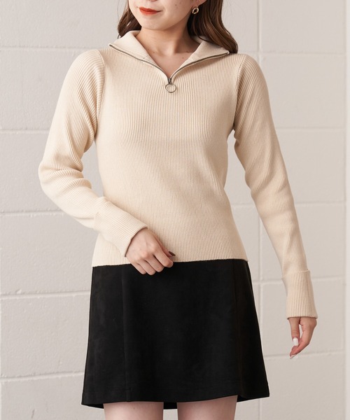 ハーフZIPリブハイネックニット（ニット/セーター）｜Chico（チコ）の