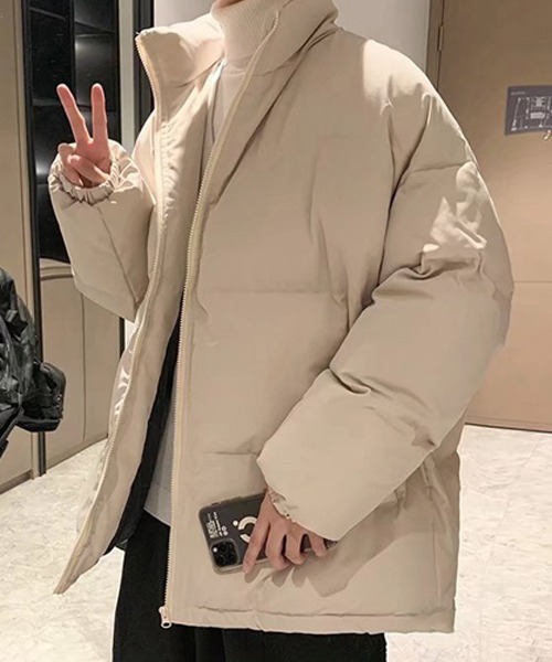 NOWLE（ノウル）の「【NOWLE】無地 シンプル スタンドカラー 中綿 ジャケット（ダウンジャケット/コート・メンズ・ブラック/オレンジ/ブルー/オフホワイト/グレー/コーラル/ライトグレー/ライトグリーン/ライトブルー/ライトピンク・X-LARGE/MEDIUM/LARGE）」の21枚目の写真