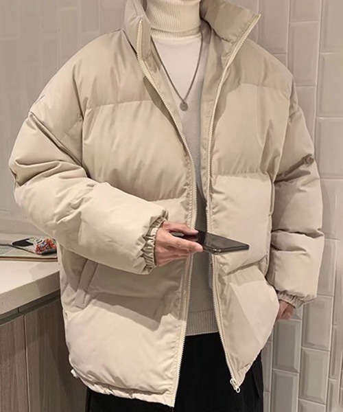 NOWLE（ノウル）の「【NOWLE】無地 シンプル スタンドカラー 中綿 ジャケット（ダウンジャケット/コート・メンズ・ブラック/オレンジ/ブルー/オフホワイト/グレー/コーラル/ライトグレー/ライトグリーン/ライトブルー/ライトピンク・X-LARGE/MEDIUM/LARGE）」の22枚目の写真