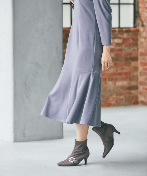 tocco closet(トッコ クローゼット)の「取り外し可能な襟付きマーメイドラインニットソーワンピース(ワンピース・レディース・ブラック/ブルーグレー/ピンク/ネイビー・M)」の19枚目の写真