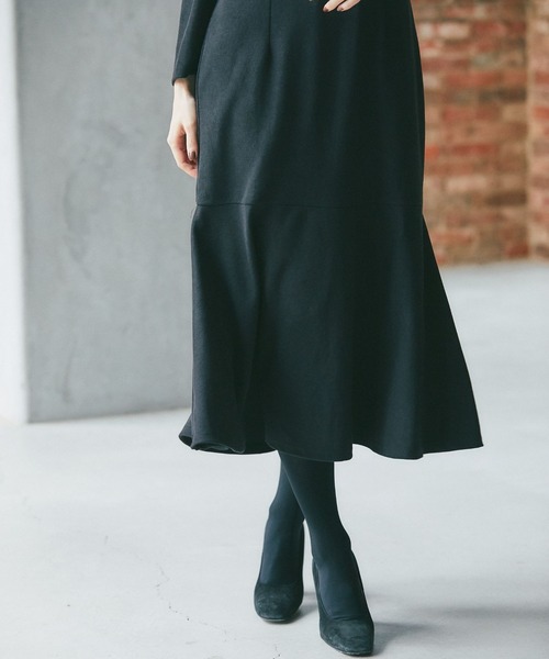 tocco closet(トッコ クローゼット)の「取り外し可能な襟付きマーメイドラインニットソーワンピース(ワンピース・レディース・ブラック/ブルーグレー/ピンク/ネイビー・M)」の10枚目の写真