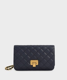 CHARLES & KEITH | キルテッドプッシュロック クラッチ / Quilted Push-Lock Clutch(クラッチバッグ)