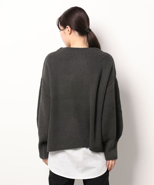 Amourire（アムリール）の「ハイネック畦PO+シャツテールSET（ニット/セーター・レディース・ダークグレー/ピンク/ブルー/モカ・M）」の13枚目の写真