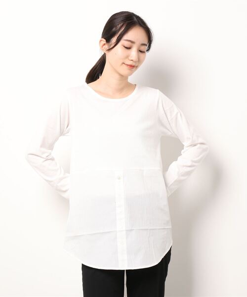 Amourire（アムリール）の「ハイネック畦PO+シャツテールSET（ニット/セーター・レディース・ダークグレー/ピンク/ブルー/モカ・M）」の7枚目の写真