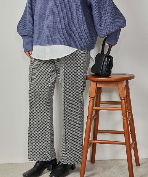 Amourire（アムリール）の「ハイネック畦PO+シャツテールSET（ニット/セーター・レディース・ダークグレー/ピンク/ブルー/モカ・M）」の6枚目の写真