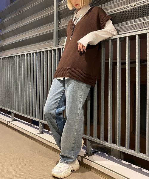 Figments（フィグメンツ）の「カラーブロックデニムパンツ（デニムパンツ・レディース・インディゴブルー・SMALL/MEDIUM）」の6枚目の写真