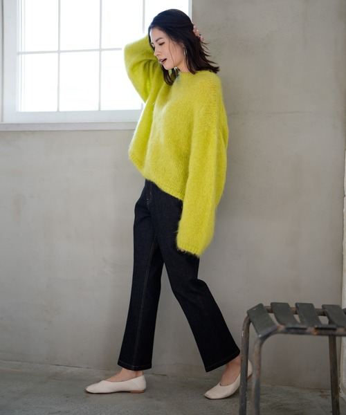 INED（イネド）の「センタープレスフレアデニム（デニムパンツ・レディース・インディゴブルー・11号/5号/7号/9号）」の10枚目の写真