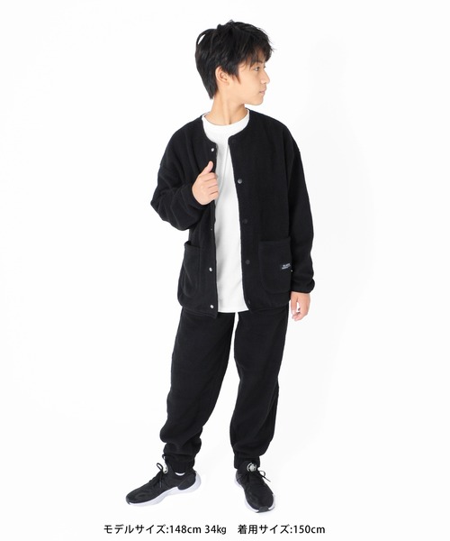 GLAZOS（グラソス）の「【セットアイテム】ボアフリース・カーディガン＋イージーパンツ（カーディガン/ボレロ・キッズ・ブラック/ベージュ/カーキ・130cm/140cm/150cm/160cm/170cm）」の15枚目の写真