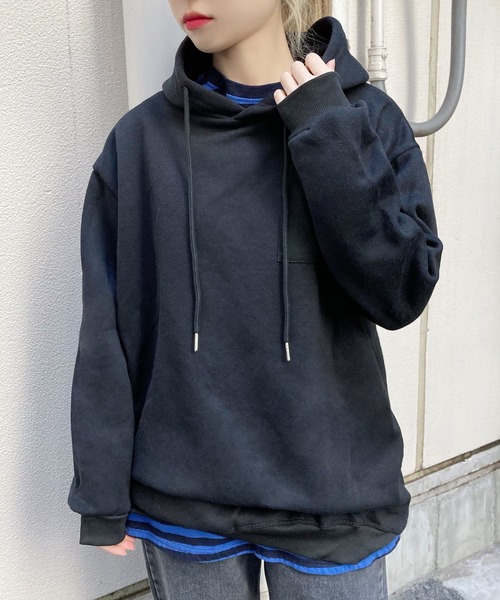 Figments（フィグメンツ）の「バックデザインパーカー(裏起毛）（パーカー・レディース・ブラック/グリーン・FREE）」の14枚目の写真