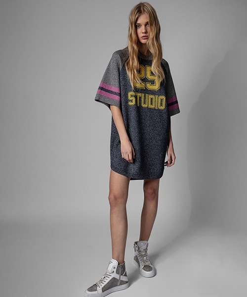 ZADIG&VOLTAIRE(ザディグ エ ヴォルテール)の「ALLY LUREX SHOW(ワンピース・レディース・グレー・S/XS/M)」の2枚目の写真