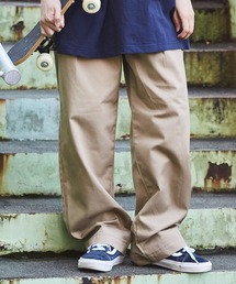 CUBE SUGAR | ツイル ウエストゴム 無地 タックパンツ(その他パンツ)