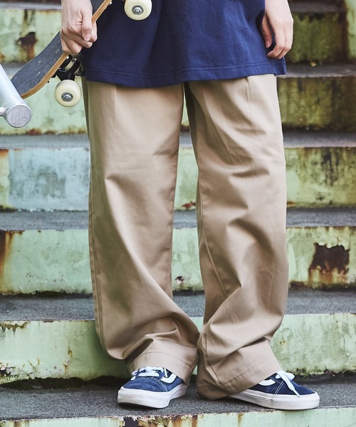 CUBE SUGAR（キューブシュガー）の「ツイル ウエストゴム 無地 タックパンツ（その他パンツ・レディース・ライトグレー/ブラック/ベージュ/グリーン・M）」の3枚目の写真